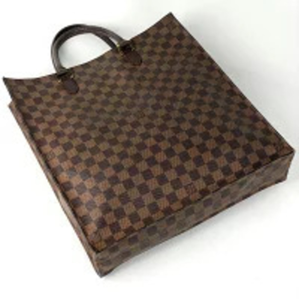 Louis Vuitton Damier Plat Sac Bag Handbag Tote Brown